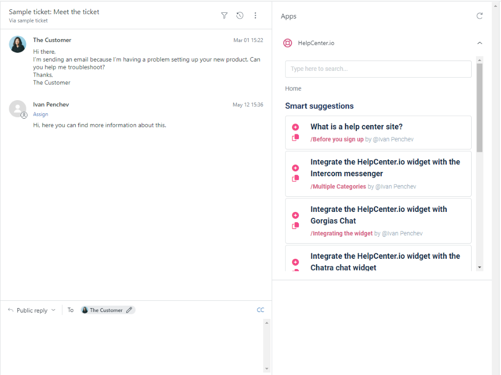 HelpCenter.io primary marketing image — Knowledge and Content Management app on the Zendesk Marketplace