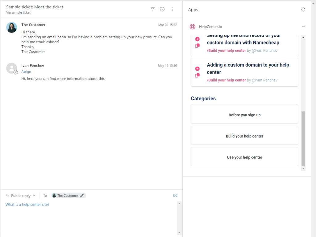 HelpCenter.io feature detail — Knowledge and Content Management app on the Zendesk Marketplace